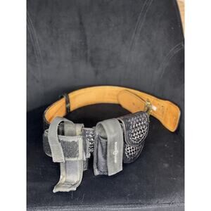 1021 DUTYMAN 34 Full Grain Leather Belt w/ Accessory Holders Adjustable Handcuff